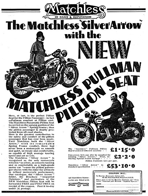 Matchless Pullman Pillion Seats - Matchless Silver Arrow         