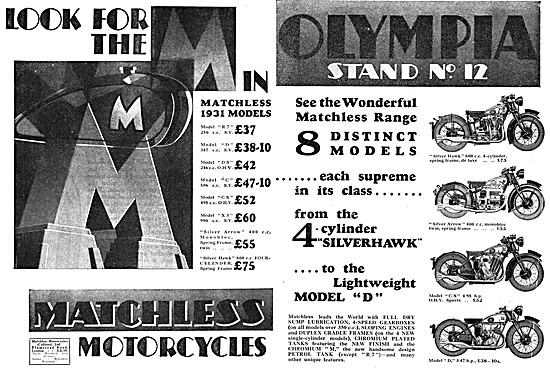 1931 Matchless Model Listings & Prices                           