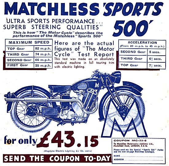 1933 Matchless Sports 500                                        
