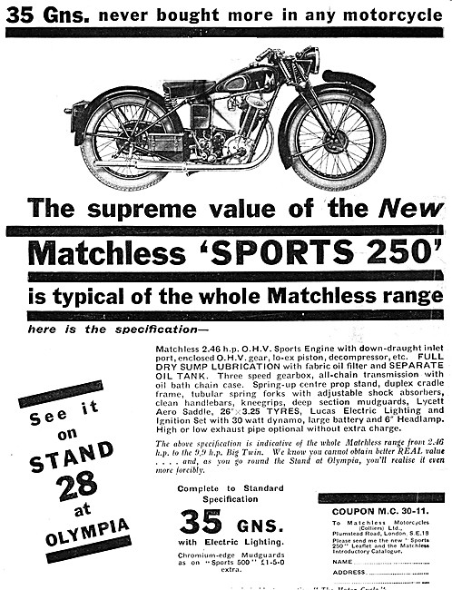 1933 Matchless Sports 250                                        