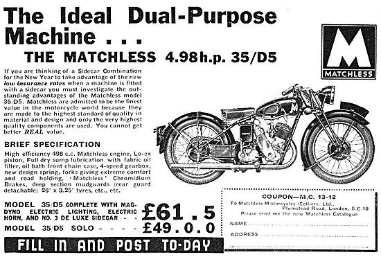 1934 Matchless 35/D5 500 cc                                      