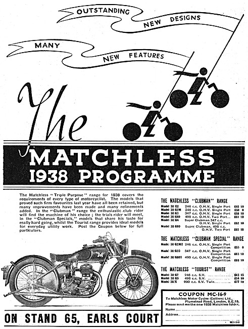 The 1937 Matchless Clubman Range - Matchless Model 38            