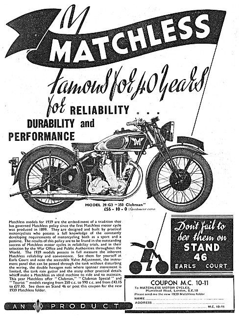Matchless Model 39/G3 Clubman 350 cc                             