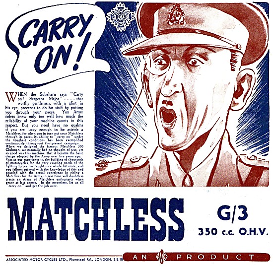 Matchless G/3 Despatch Riders Motor Cycle - AMC Motor Cycles     