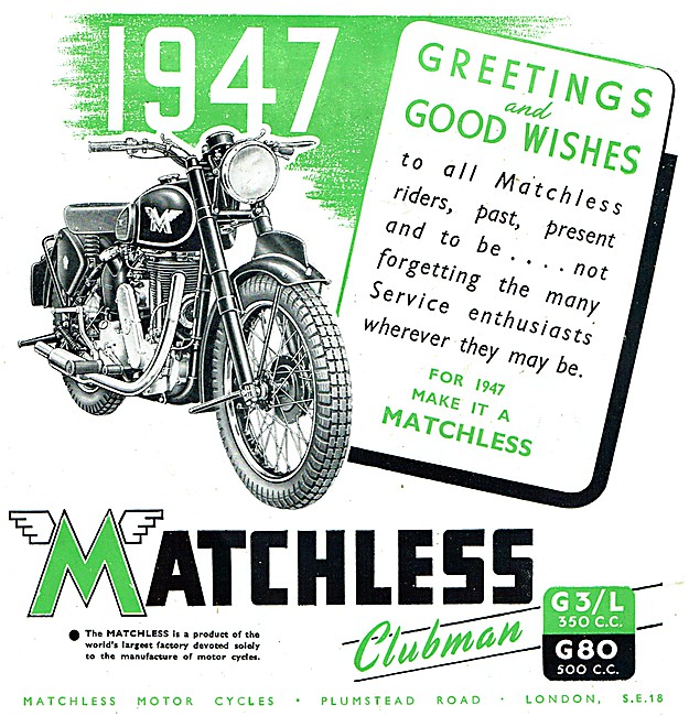 Matchless G3/L 350 cc - Matchless G 80 500 cc                    