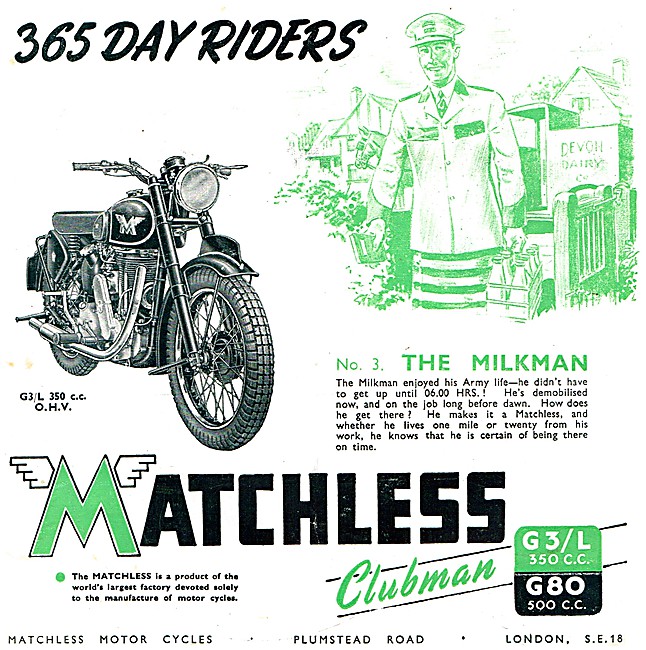 1947 Matchless G3 Advert                                         