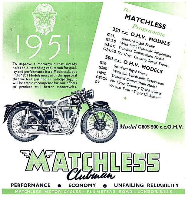 1950 Matchless G80S 500 cc OHV                                   