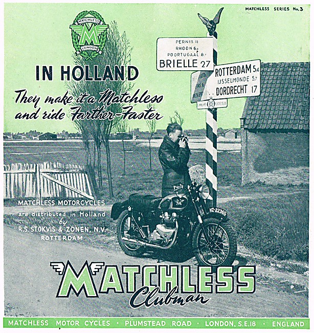 Matchless Clubman Motor Cycles 1950 Advert                       
