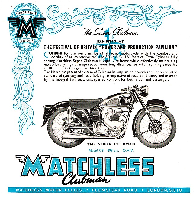1951 Matchless G9 Super Clubman 500 cc                           
