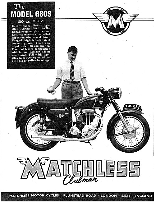 1957 Matchless Model G80S 500 cc                                 