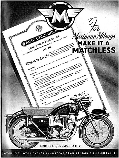 1957 Matchless G3/LS 350cc                                       