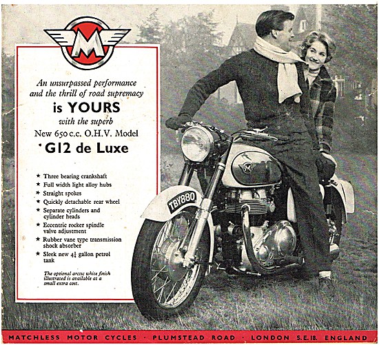 1958 Matchless G12 De Luxe 65 cc                                 