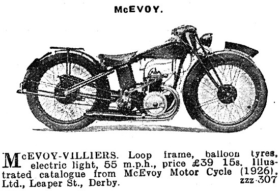 McEvoy Motor Cycles - McEvoy Villiers                            