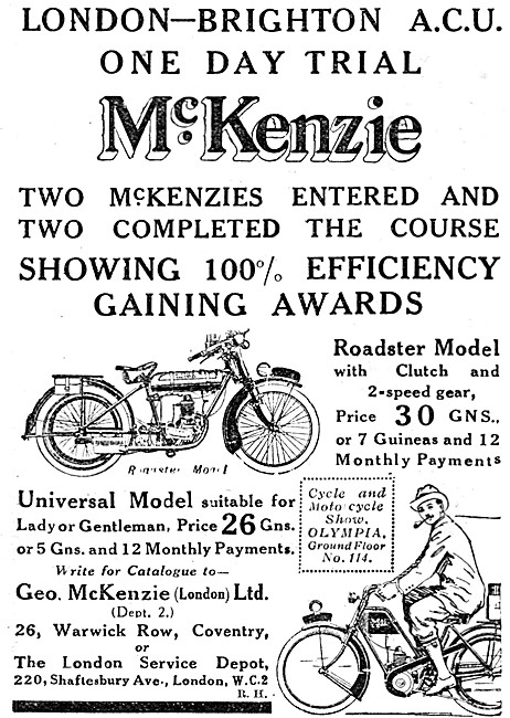 McKenzie Roadster Motor Cycle                                    