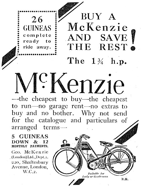 1923 McKenzie 1.75hp Lightweight Motor Cycle                     