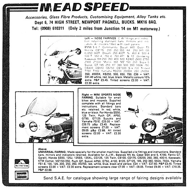 Mead Speed Motor Cycle Fairings                                  