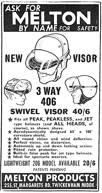 Melton Swivel Helmet Visors                                      