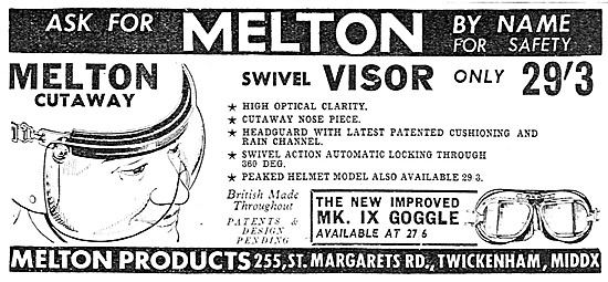 Melton Cutaway Swivel Visor 1965 Advert                          