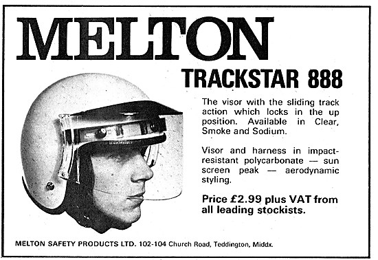 1974 Melton Trackstar 888 Helmet Visor                           