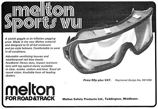 1975 Melton Motorcycle Goggles                                   
