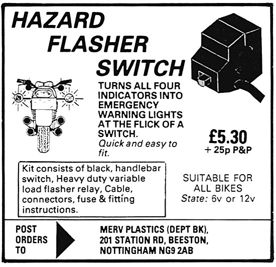 Merv Plastics Hazard Warning Lights Switch                       