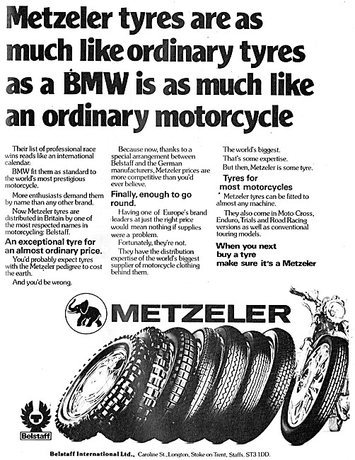 Metzeler Motor Cycle Tyres - Belstaff Motor Cycle Wear           