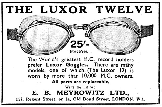 Meyrowitz Luxor 12 Motor Cycle Goggles 1938 Pattern              
