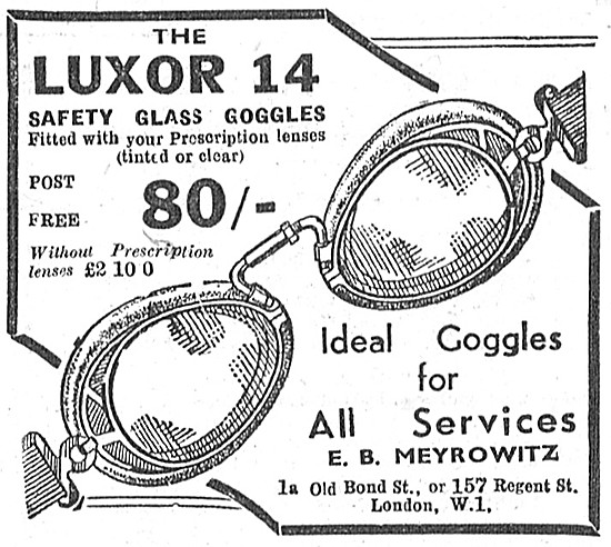 1949 Meyrowitz Luxor 14 Safety Glasss Goggles                    