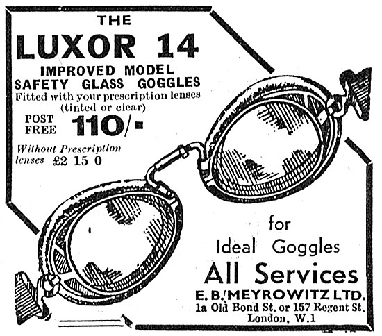 Meyrowitz Luxor 14 Goggles 1957 Advert                           