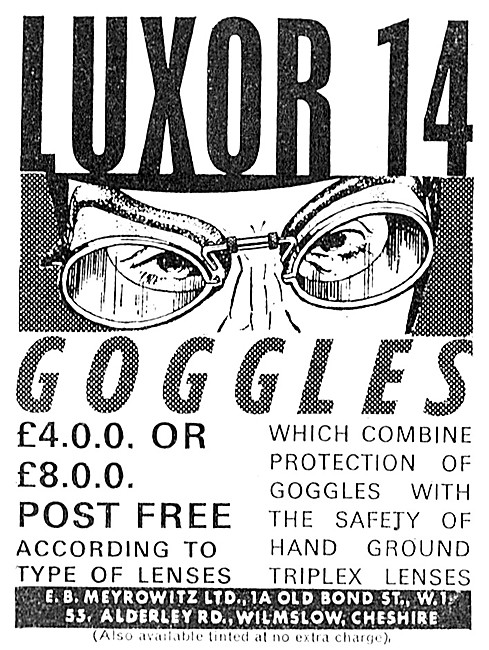 Meyrowitz Luxor 14 Goggles 1965 Advert                           