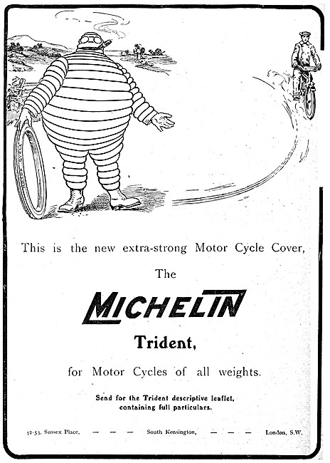 Michelin Trident Motor Cycle Tyres 1910 Pattern                  