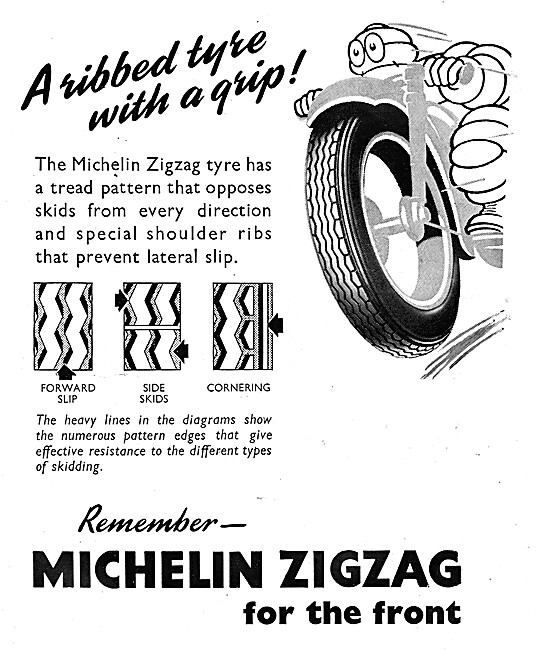 Michelin Zigzag Motor Cycle Tyres 1953                           