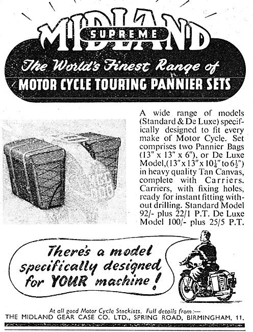 Midland Supreme Motor Cycle Pannier Sets                         