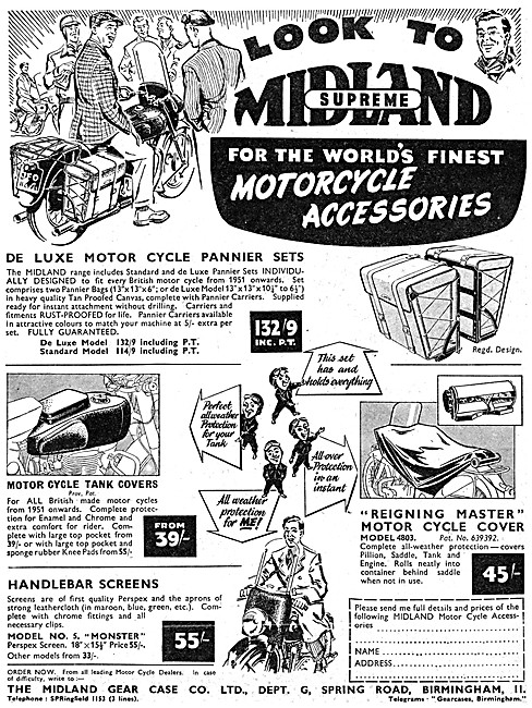 Midland Supreme Motor Cycle Pannier Sets                         