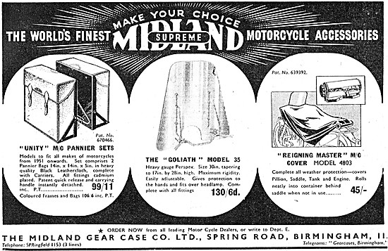 Midland Supreme Motor Cycle Accessories                          