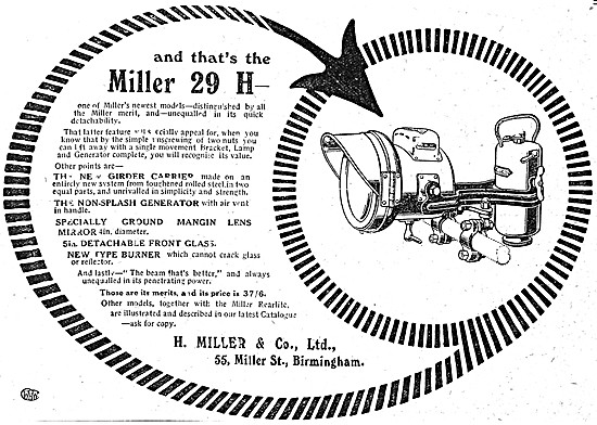 Miller Motor Cycle Lighting                                      