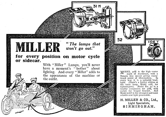Miller Motor Cycle Lighting Sets - Miller Electrical Products    