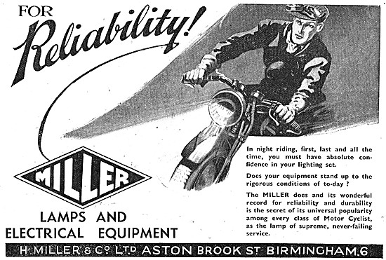 H.Miller Motor Cycle Lights - Miller Electrical Products         