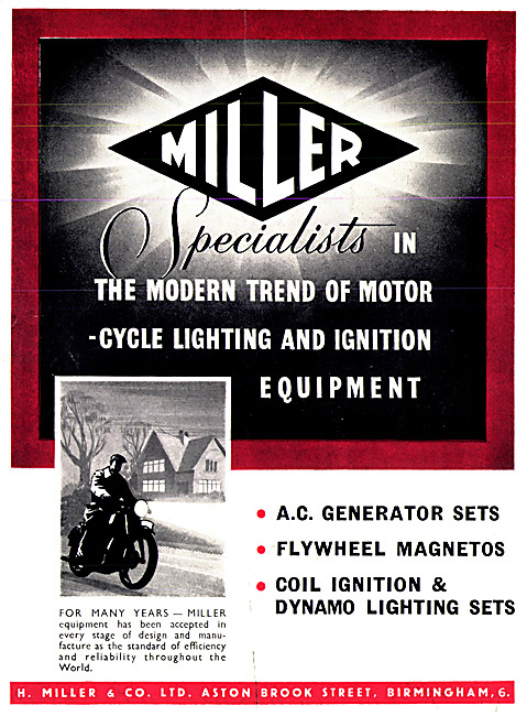 Miller Motor Cycle Lighting & Ignition Products                  