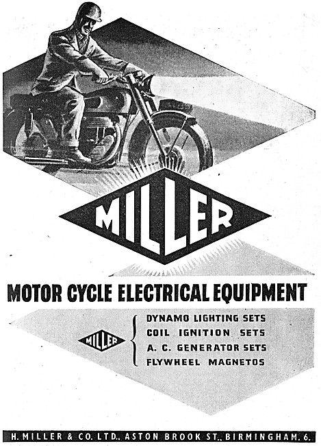 Miller Motor Cycle Electrical Equipment 1955 Advert              