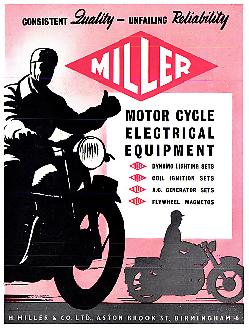 Miller Motor Cycle Electrical Equipment - Miller Dynamo Sets     