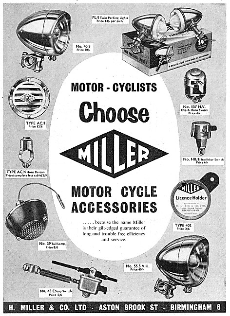 Miller Motor Cycle Accessories - Miller Electrical Products      