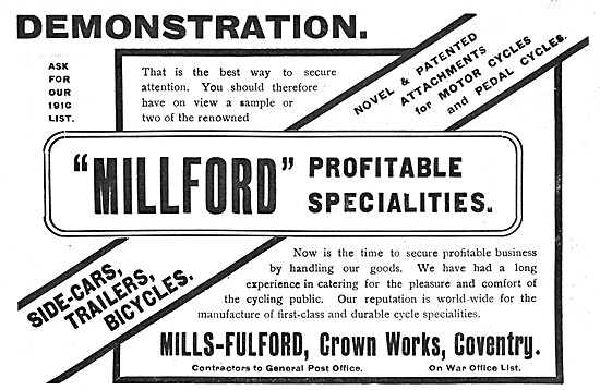 Mills -Fulford Millford Motor Cycle Parts                        