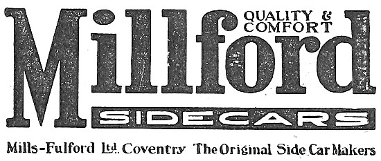 1920 Millford Sidecars Advert                                    