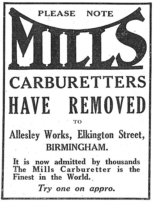 1923 Mills Motorcycle Carburetter                                