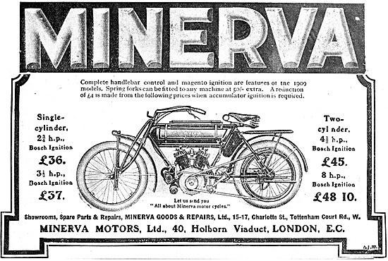 Minerva Motor Cycles 1908 Models                                 