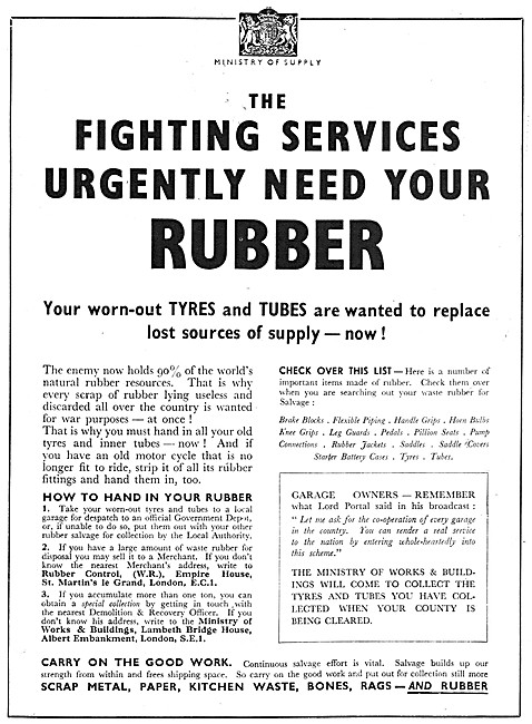 Ministry Of Supply Scarap Rubber Wanted                          