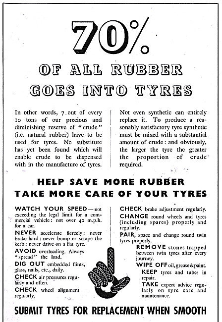 Ministry Of Supply Notice - Save Rubber                          
