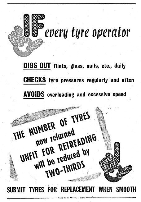 Ministry Of Supply Save Rubber Notice 1944                       