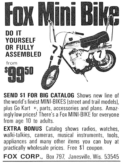 1970 Fox Mini-Bikes (USA)                                        